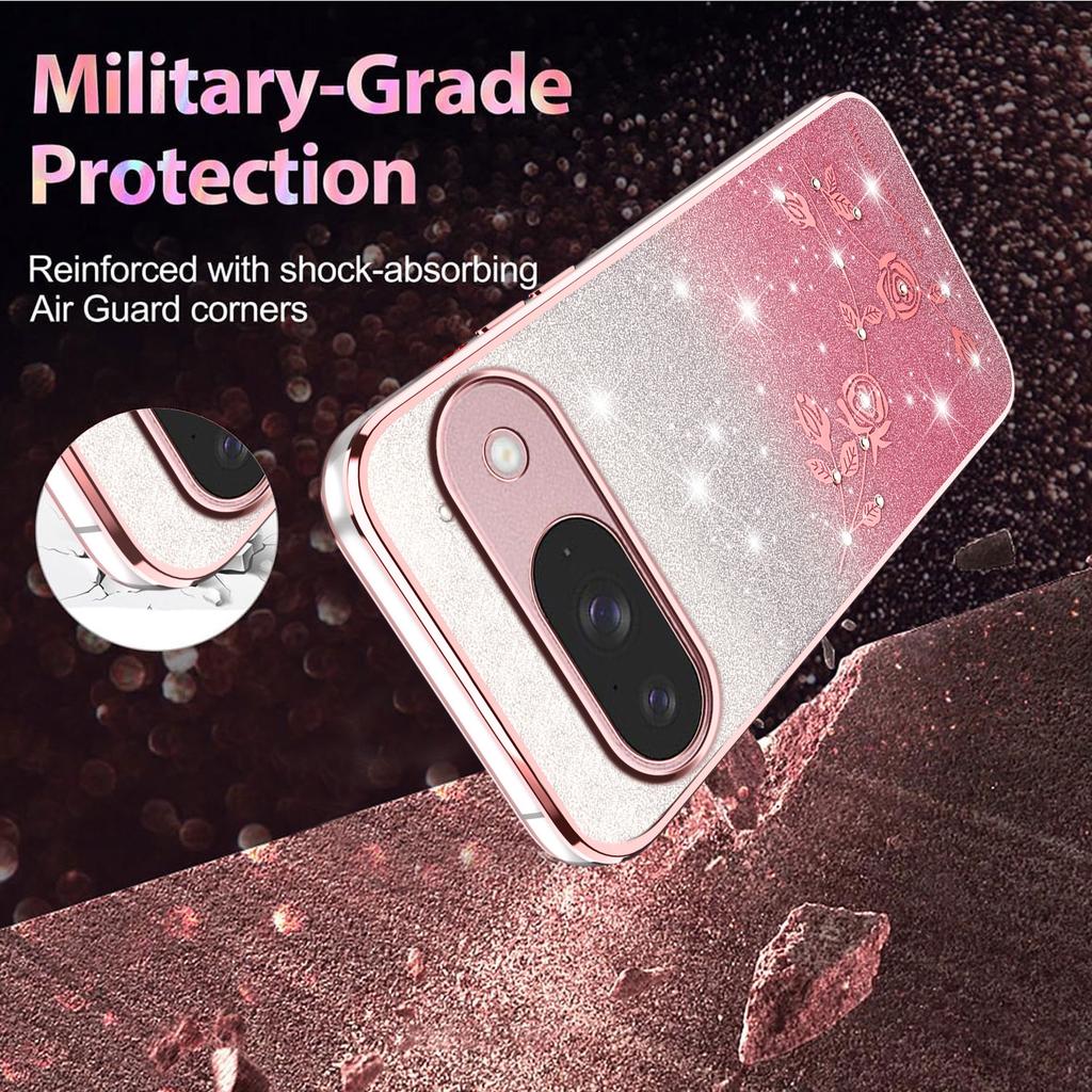 KADEM Für Google Pixel 10/10 Pro Hülle Blume TPU Flexibel Farbverlauf Handyhülle