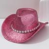Women's Gender-neutral, European and American Style Top Hat Accessories, Flower Diamond Rhinestone Belt, Wide-brimmed Hat, Suitable for Carnival Wear