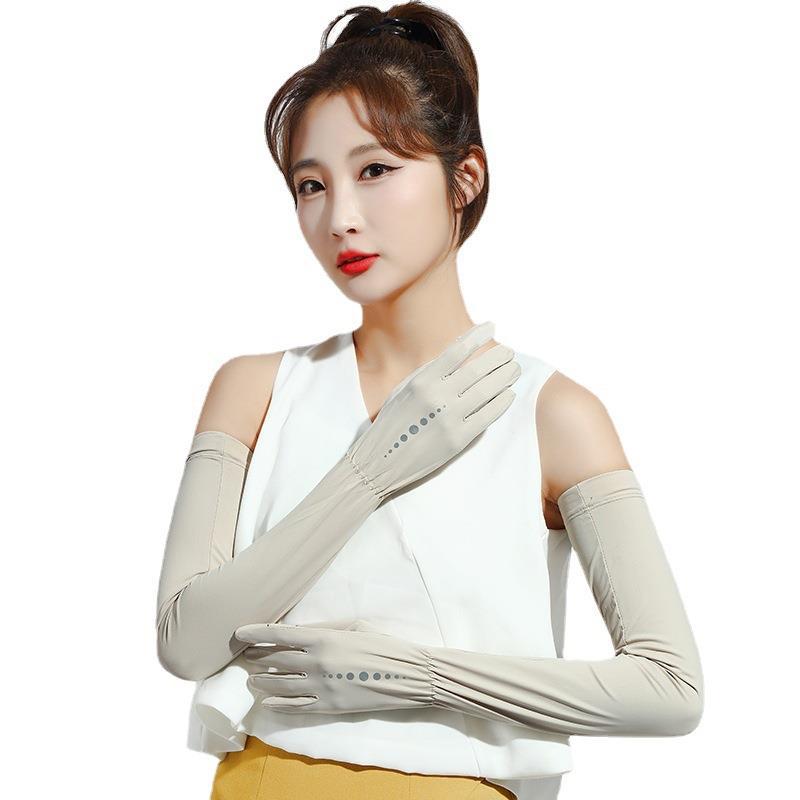 Sun Protection Gloves for Summer Women's Extended Arm Protection UV Ice Sleeves Thin Long Outdoor Cycling Gloves