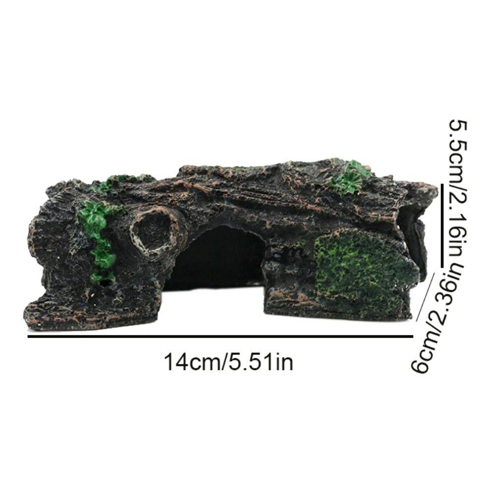 Resin Fish Shrimp Hideout Caves Bark Shape Turtle Hiding Shelter Aquarium Hollow Tree Trunk  Fish