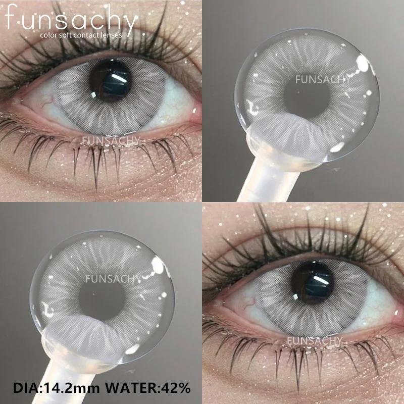 FUNSACHY 1 Pair Brown Colored Contact Lenses for Eyes Cosmetic Pupils Lenses Green Eye Contacts Natural Gray Lenses Y2k Colorcon