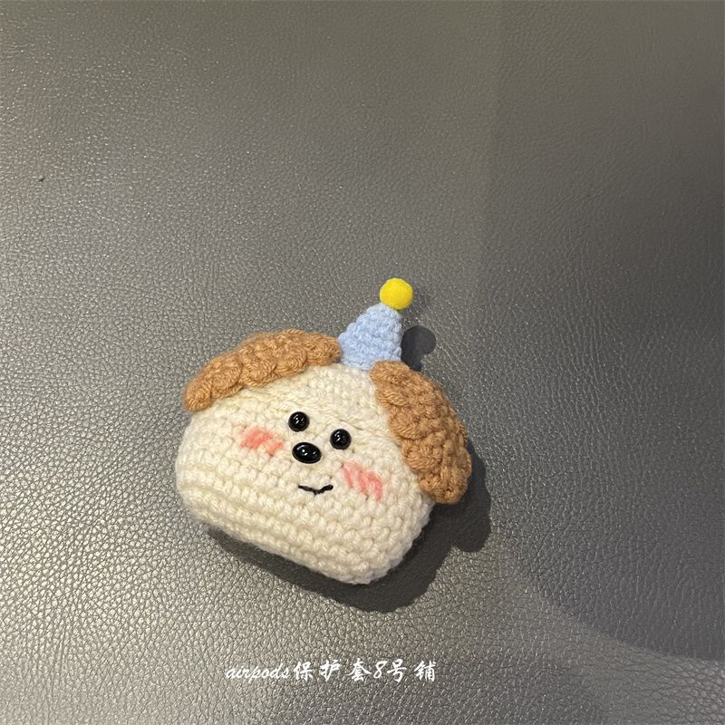 Cute Knitting Blush Puppy Suitable for Apple AirPods Pro1 Generation 2 Generation 3 Generation 4 Generation Bluetooth Earbuds Case Protective Case