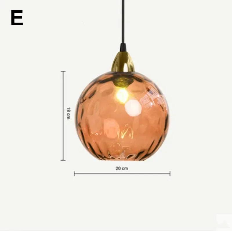 Nordic Luxury Colorful Glass Pendant Light Modern Living Room LED Chandelier Classical Glass Lampshade Home Decoration Gloss