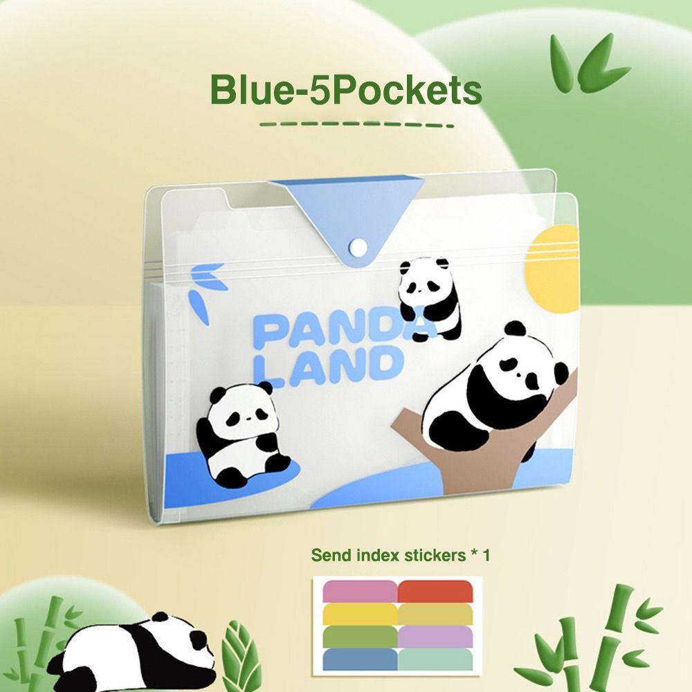 

5/8/12 карманов Папка для файлов формата А4 Классифицированная сумка для архива Модная папка-конверт Школа Офис Blue-5 Pockets