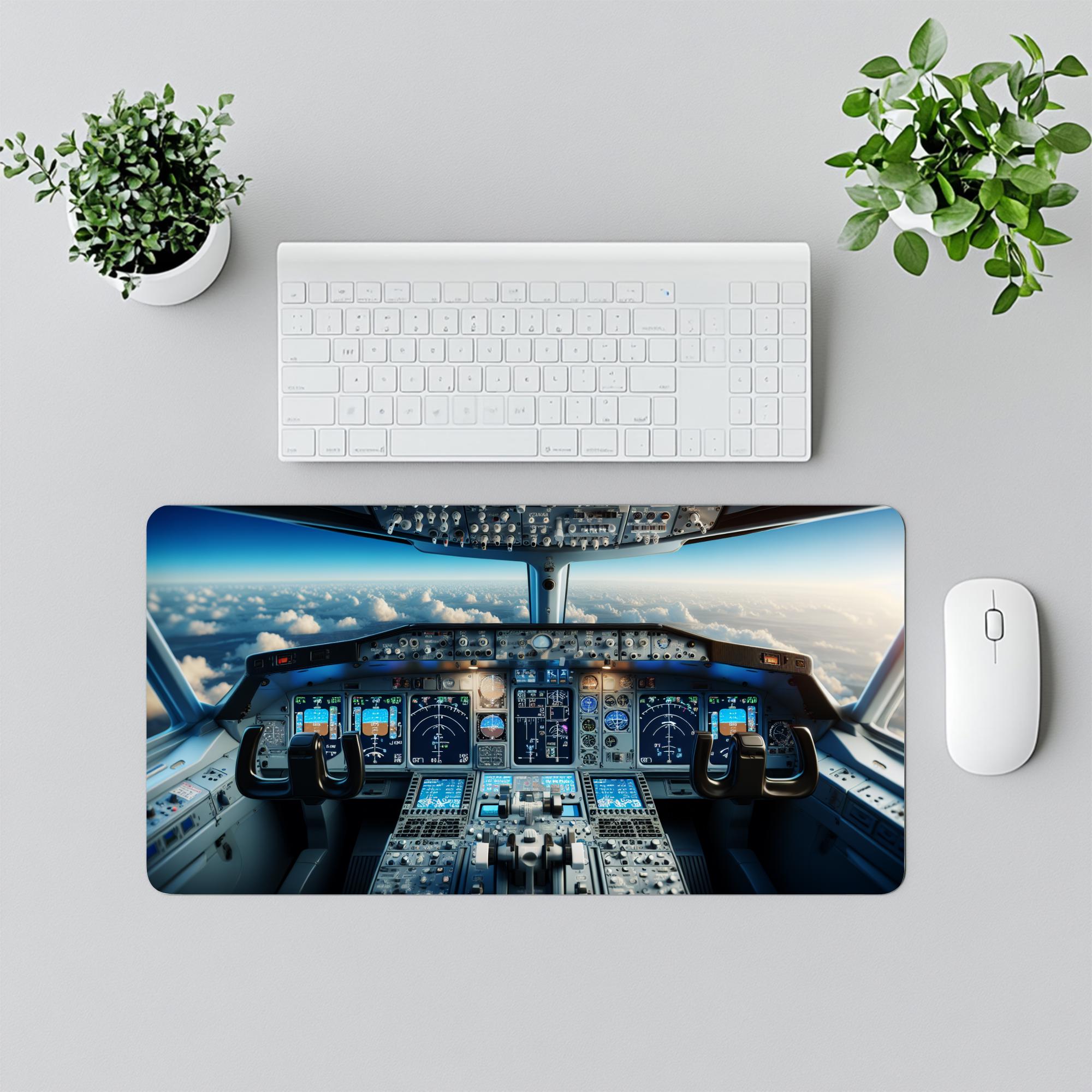 Airplane Cockpit Mouse Padflight Simulator Pilot Giftaviation Game Desk Matextralarge Mouse Pads for Airplane Enthusiasts 400X800X2mm