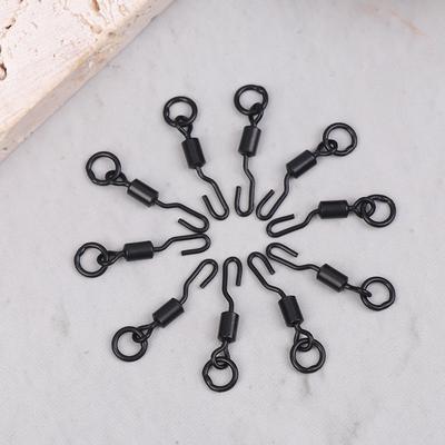 10/20 Piezas Giratorios con Imperdibles para Pesca de Carpas con Anillo Sólido Giratorios de Cambio Rápido para Anzuelos de Pesca Accesorios para Montaje de Carpas Micro Giratorio Anzuelo