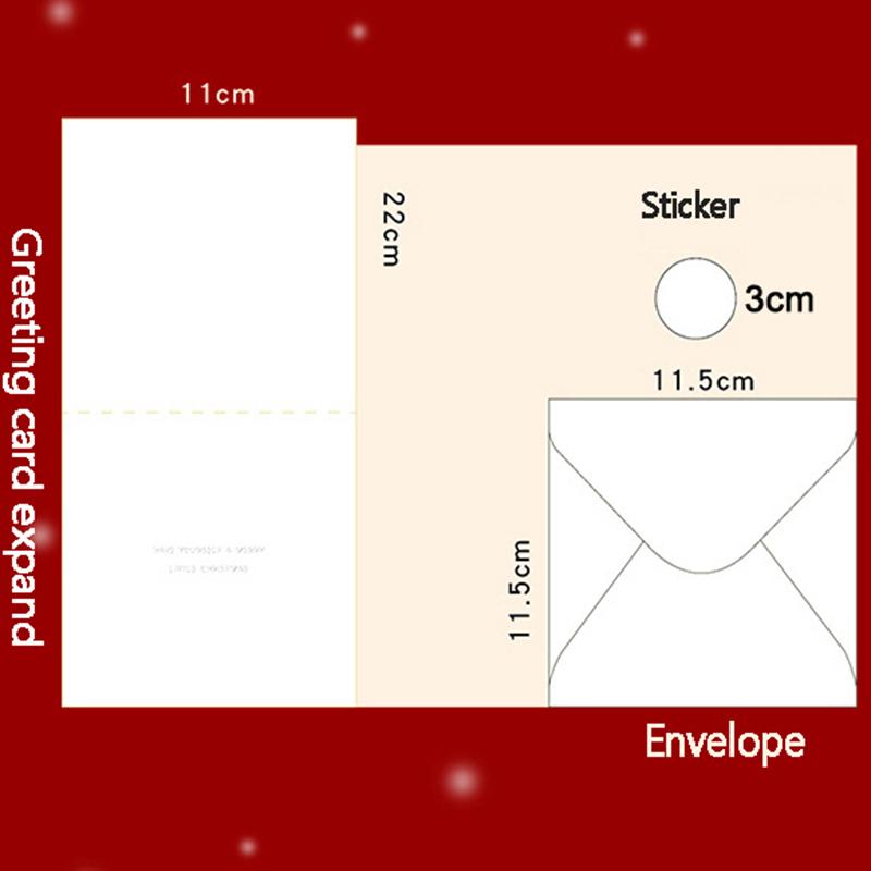 Merry Christmas Greeting Card With Envelope 3D Pop UP Santa Snowman Christmas Tree Friends Family Xmas Gifts Wishes Postcard