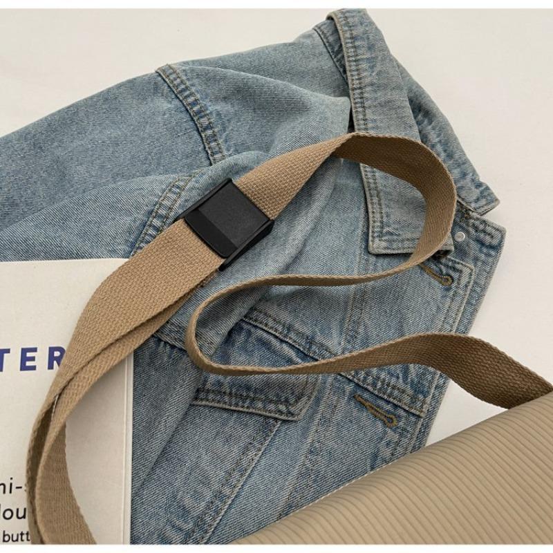 Premium canvas bag, women's new velvet shoulder bag, small oblique span bag, commuter pillow bag, simple.