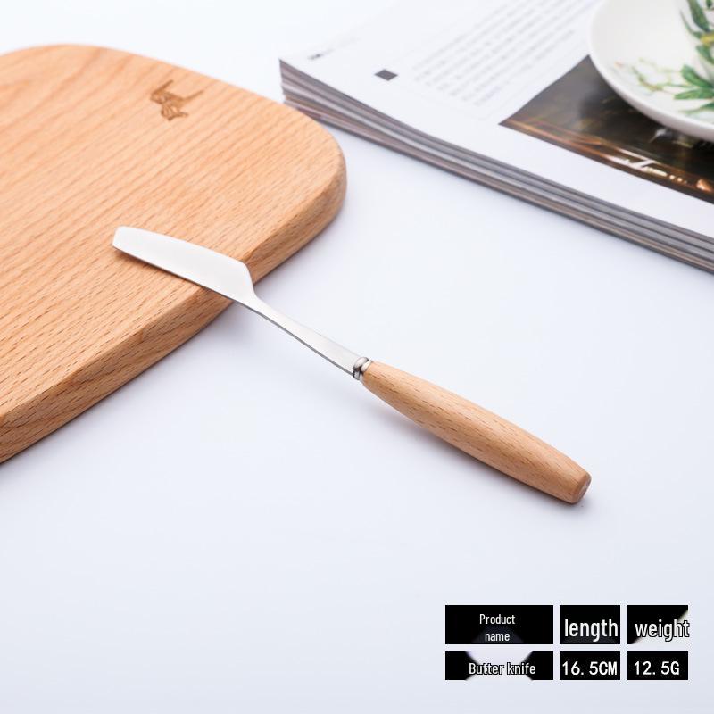 Western Cutlery Set: Stainless Steel with Wooden Handles - Includes Steak Knives, Dessert Spoons, Pasta Forks, and Spoons.