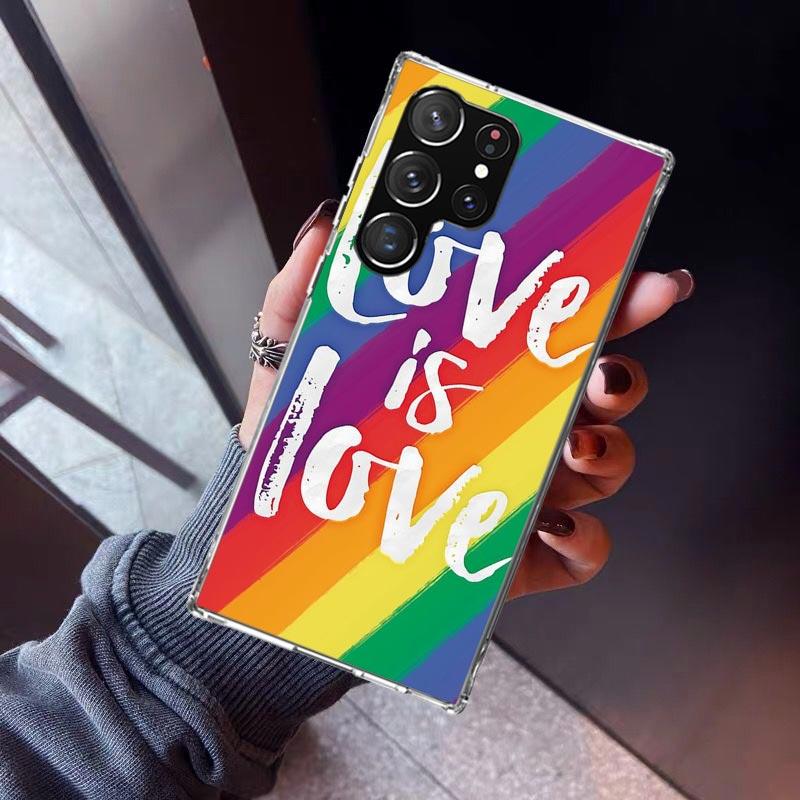 Love Is Love LGBT Rainbow Phone Case For Samsung Galaxy S23 S24 S25 Edge S26 Ultra S22 + S21 Plus S20 FE Cover Silicone Print Sh