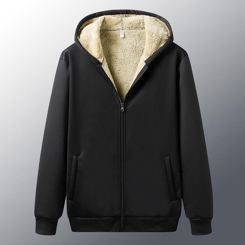 

Толстовка из овчины с капюшоном и застежкой-молнией: Теплый, плотный, свободный крой для осени и зимы 5XL