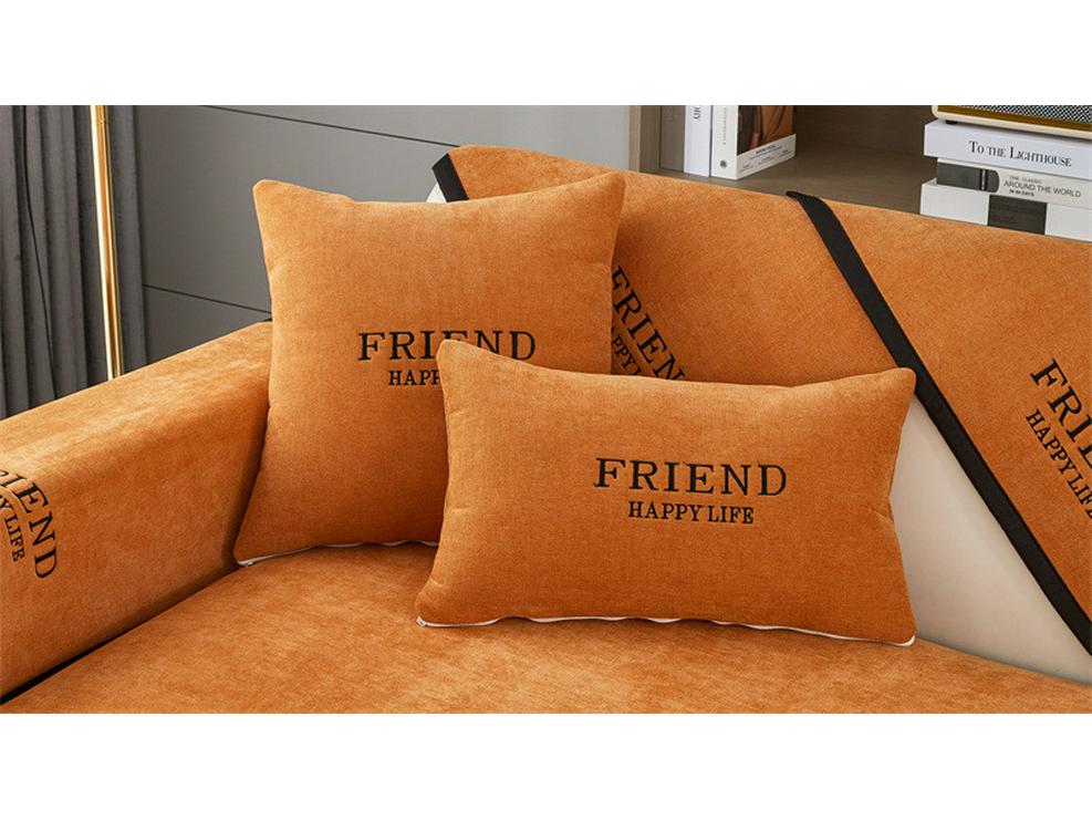 Vier Jahreszeiten Universal-Sofakissen: Einfarbige Stickerei, rutschfest, moderner Rückenlehnenbezug