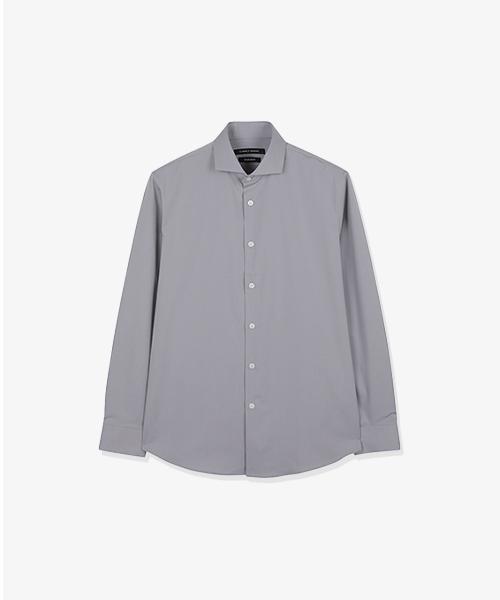 Рубашка Garnet Homme Gbs31205 Серая Полуширокий Воротник Обычный Крой Однотонная 95
