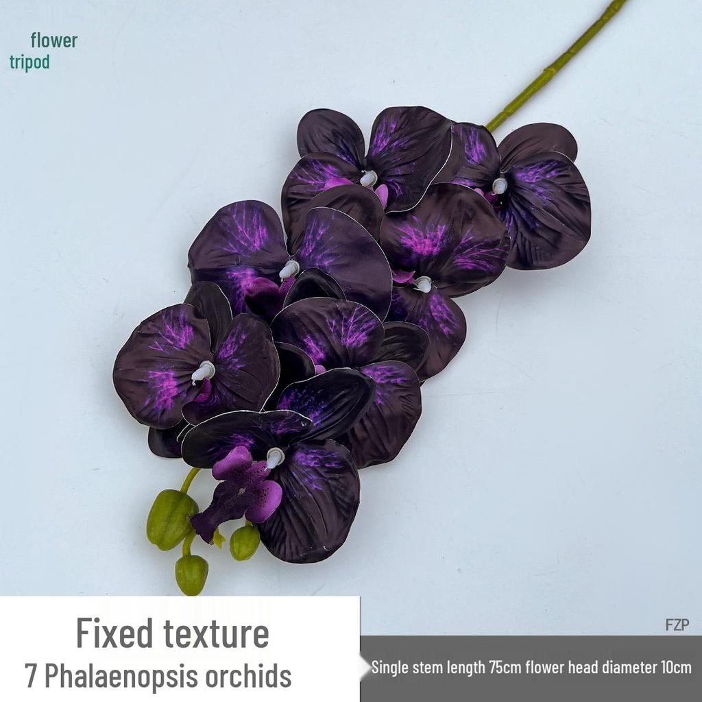 Set of 7-Head 3D Phalaenopsis Artificial Flowers for Home & Wedding Decor