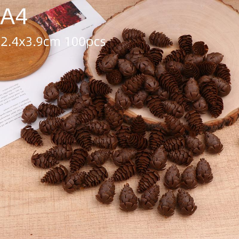100 Pcs Artificial Plants Fake Pine Cone Christmas For Festival Wedding Party Home Gift Navidad