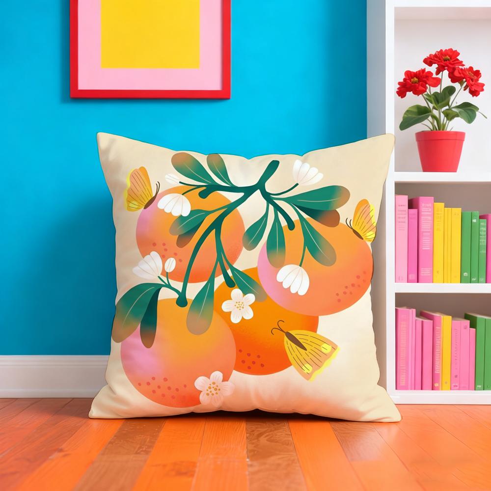 Fresh Fruit And Digital Printing Pillow Case Pillow Case Plush Fabric Soft Double Sided Print Home Sofa High Quality Cushion
