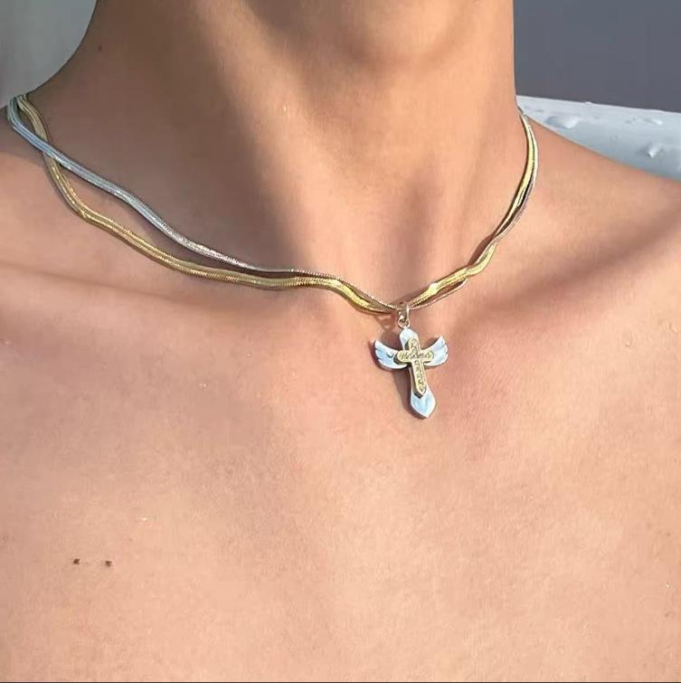 Unisex Strass Kreis Anhänger Halskette - Elegante Leichte Luxus Schlüsselbeinkette