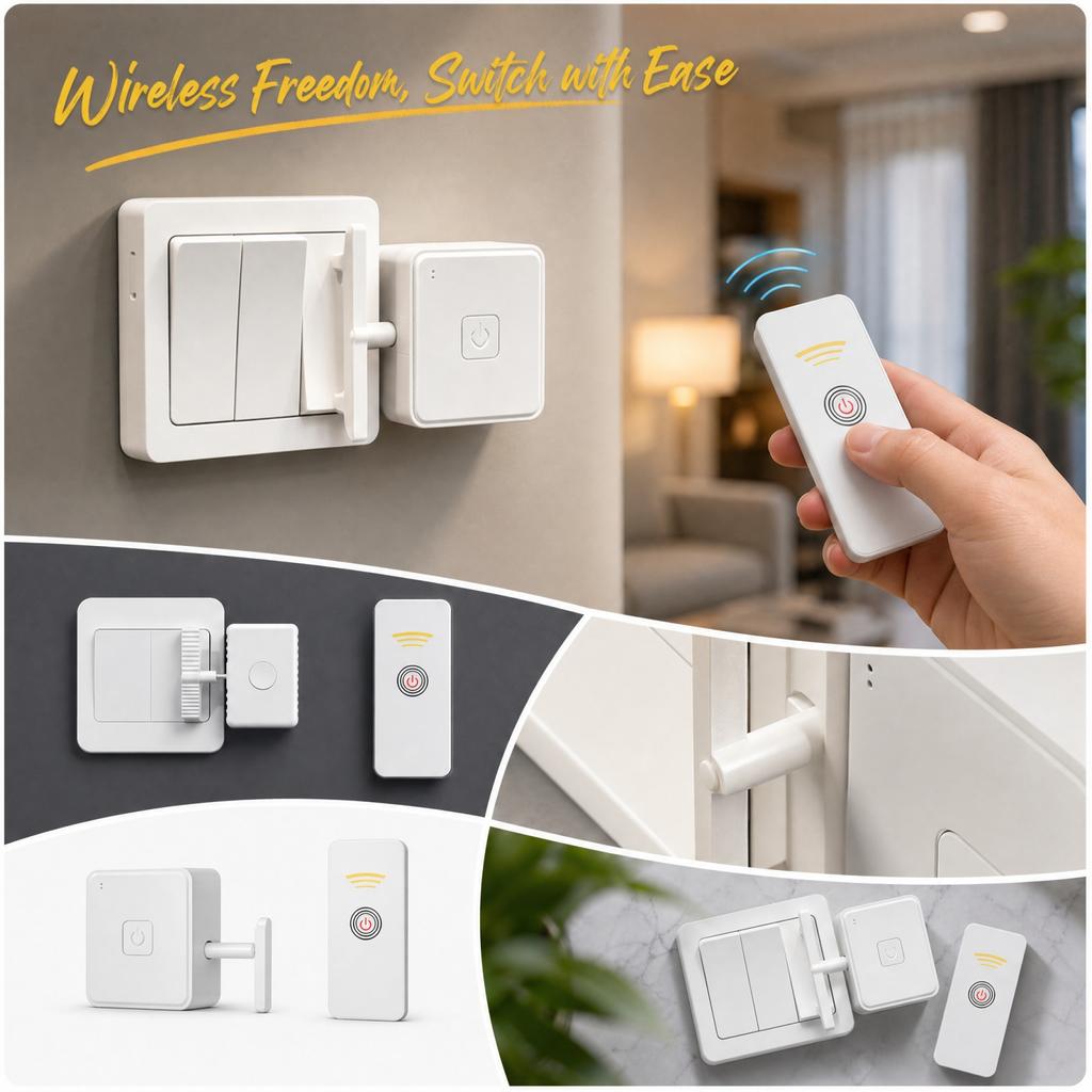 Wireless Remote Control Light, No Wiring Required, Easy Installation for Lamps and Ceiling Lights