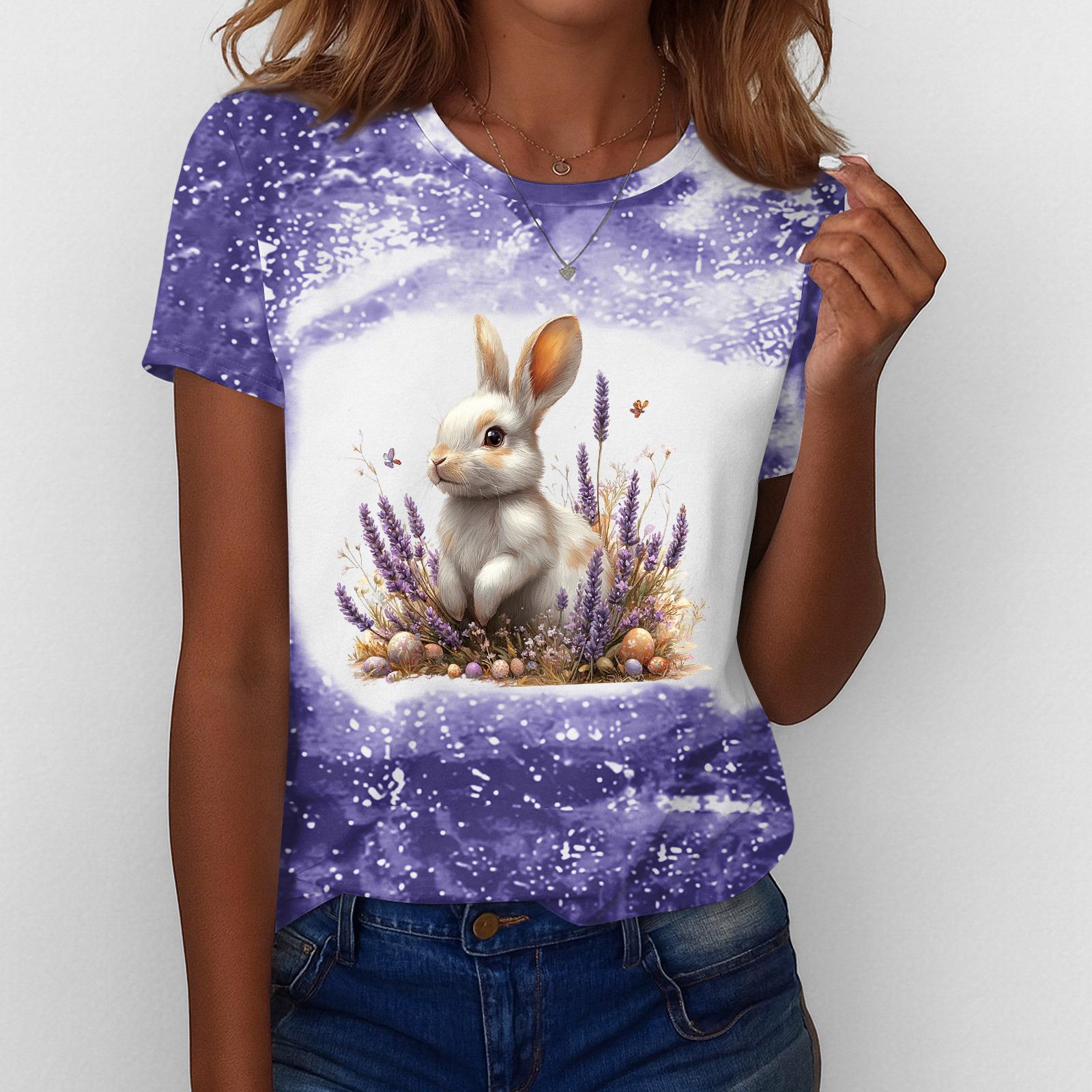 

Жіноча футболка з принтом, з коротким рукавом, на кожен день, для вихідних, модна, базова, звичайного крою, топ. День Патріка XXL фіолетовий