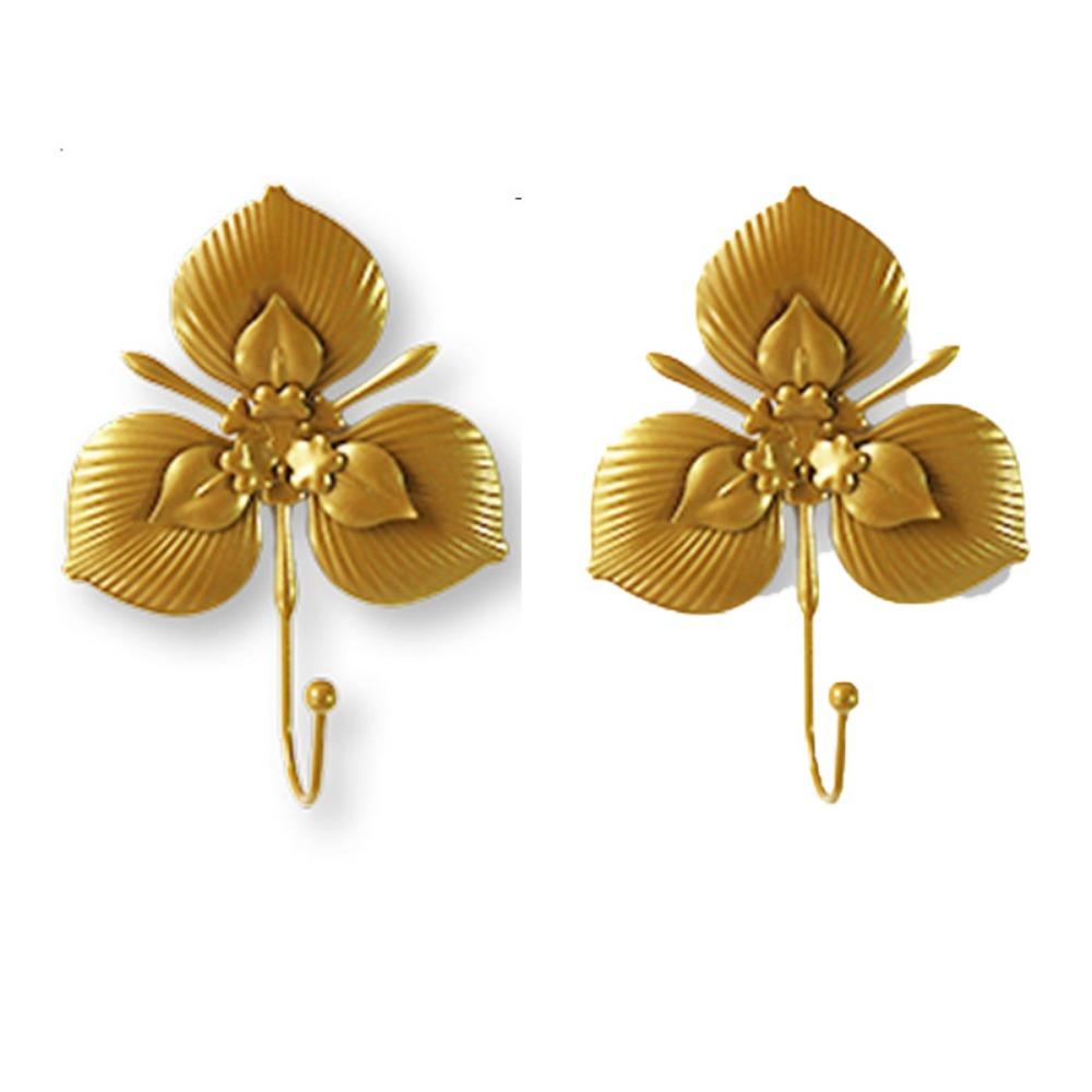 

2 шт. Декоративные настенные крючки в виде цветов, влагостойкие, легко устанавливаемые, металлические настенные крючки, водонепроницаемые