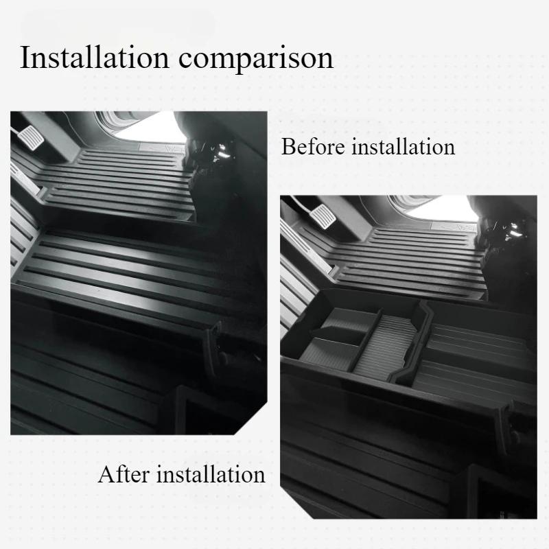 Central Control Storage Box for Tesla Cybertruck 2025 ABS Center Console Lower Storage Box with Pad Accessories for Cyber Pickup