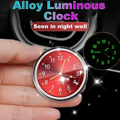 Světelné hodiny do auta Automobily Vnitřní nalepovací hodinky Mechanika Quartz Hodiny Auto Ornament 40mm Mini digitální hodiny