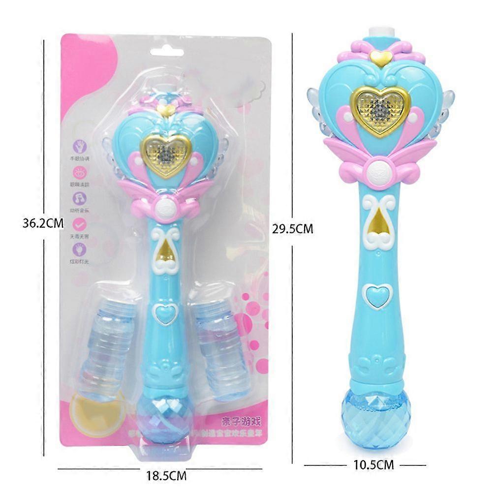 Fairy Bubble Wand Blower Musical Light Up Bubbles Toy for Kids Party Wedding Outdoor Bubble Machine