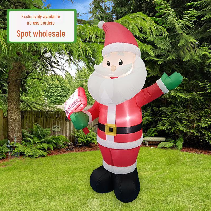 Christmas Bear Inflatable Decoration - Outdoor Holiday Prop with Christmas Tree