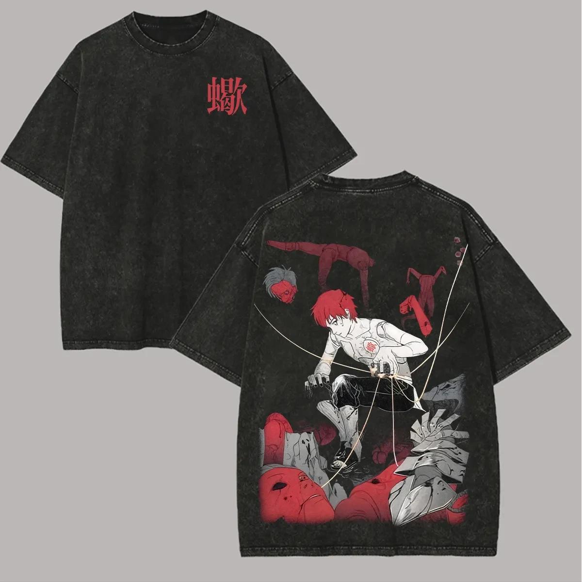 

Sasori T Shirt Akatsuki Puppet Vintage Acid Wash Streetwear Oversized Naruto Retro Anime Graphic Men Tees Cotton Clothing Top L