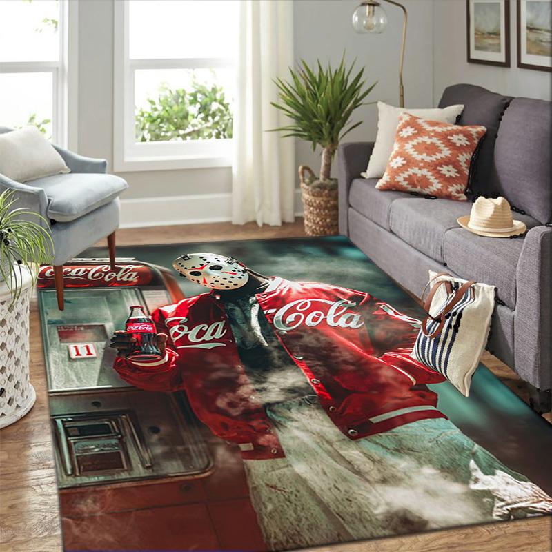 Christmas gift Halloween themed cola beverage Coca Cola carpet is suitable for living room and bedroom doormats office balcony decorative carpet V25