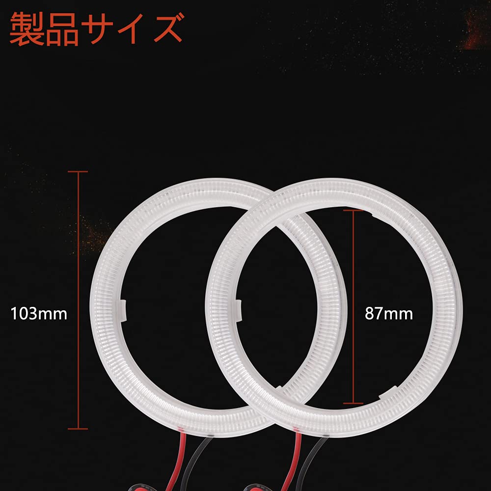 Grandview COB Squid Ring 100mm Headlight Blue with Cover Ballast Angel Eye for Car Set of 2 (Upgraded Version)