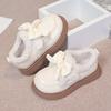 Princess Style Leather Shoes  New Winter Girls Plush Lining Dress Shoes Soft Sole Non-slip Classic School Mary Jane Flats