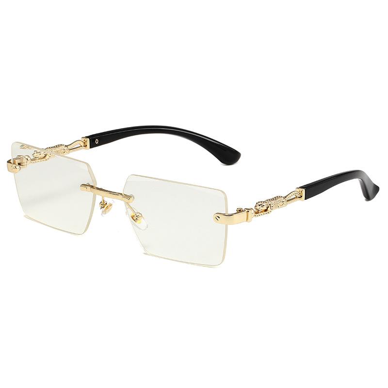 

Новые квадратные модные солнцезащитные очки с персонализированным леопардовым принтом без рамки и солнцезащитными очками из поликарбоната с обрезанным краем