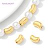 9.5*6.5mm Spacers Bead For Jewlery Making 18K Gold Plated Pea Shape Bracelet Beads,DIY Jewelry Fittings,Separators For Beads
