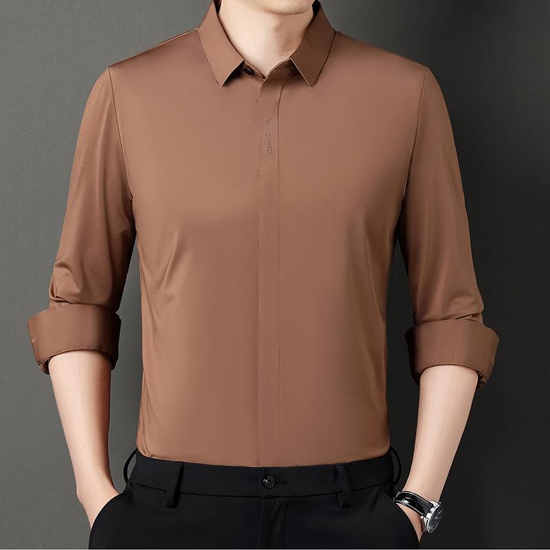 Осенняя новая повседневная рубашка для мужчин в корейском стиле — фото 4