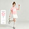 FivePlus Girls' Summer Short Sleeve Pleated Skirt Set