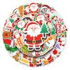 50pcs Xmas Santa Claus Waterproof Reusable Graffiti Stickers For Luggage Case Decor