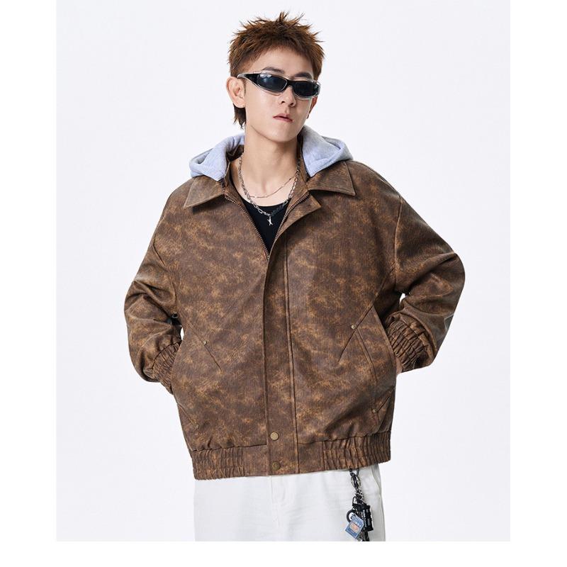 Men S Loose Fit Drop Shoulder Vintage Casual Jacket