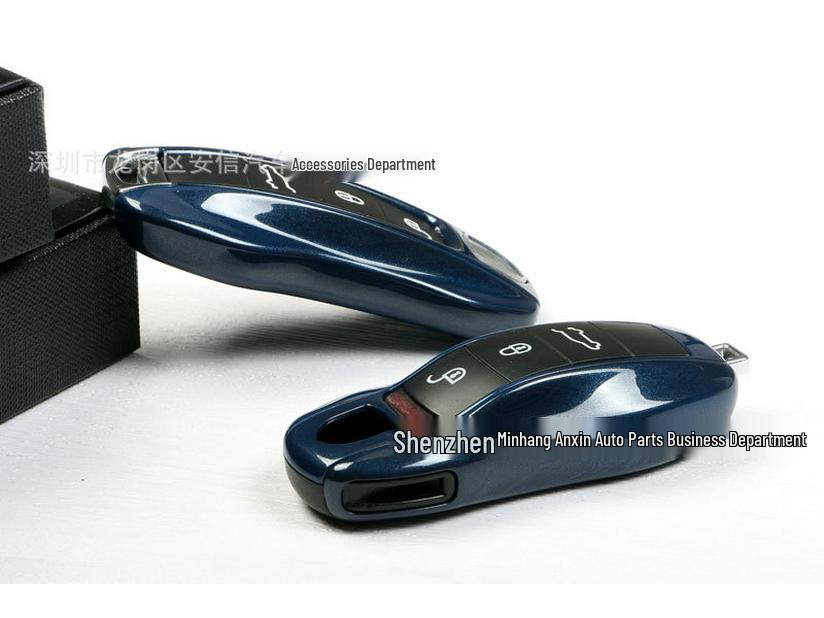 Midnight Blue Car Key Shell for Porsche MACAN, Cayenne, PANAMERA, 718/911