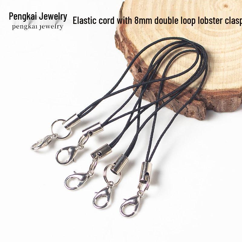 Elastic DIY Jewelry & Phone Lanyard with Lobster Clasp & Metal Tube