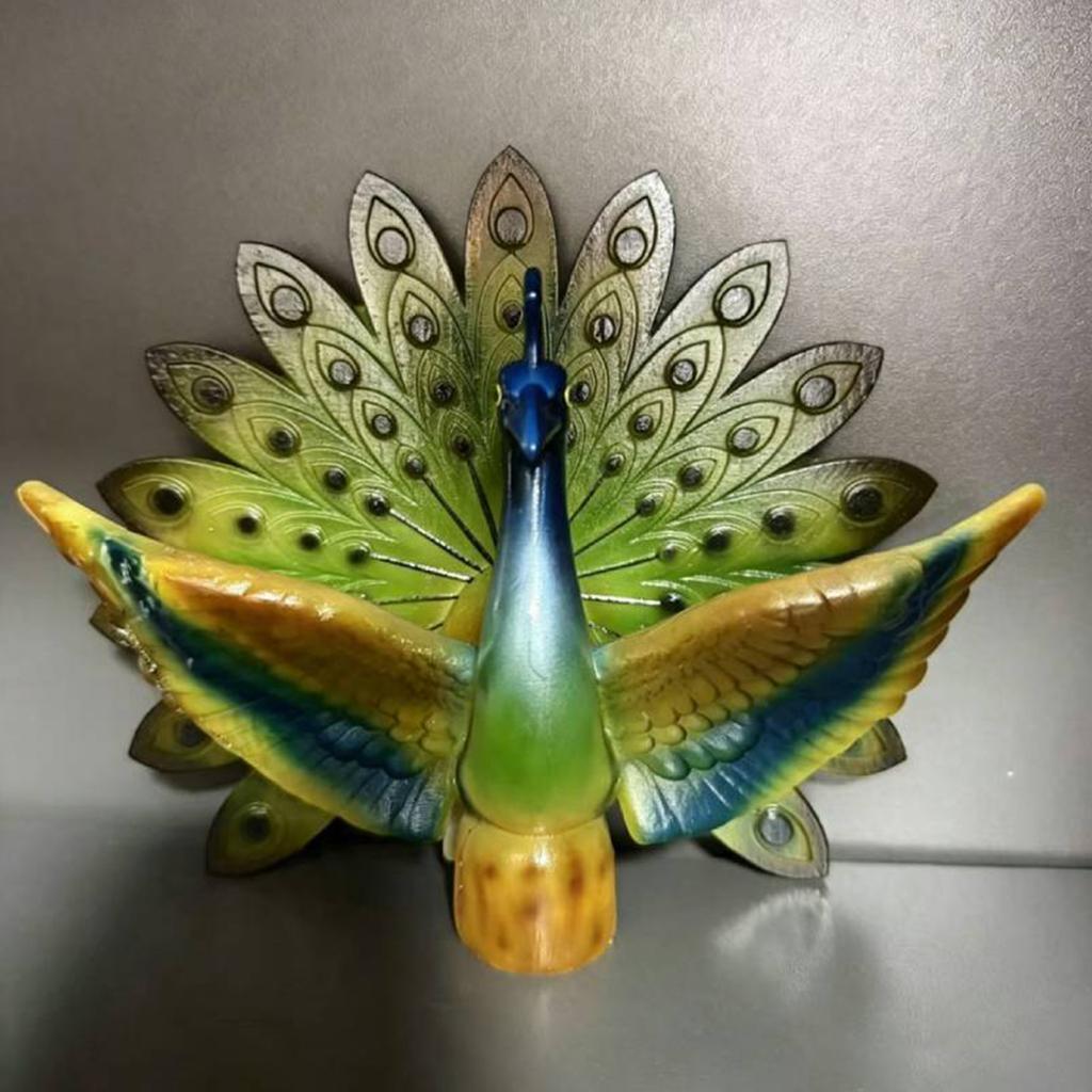 Peacock Solar Stake Sculpture Garden Outdoor LED Light Warm Glow Yard Lawn Decor Art Gift