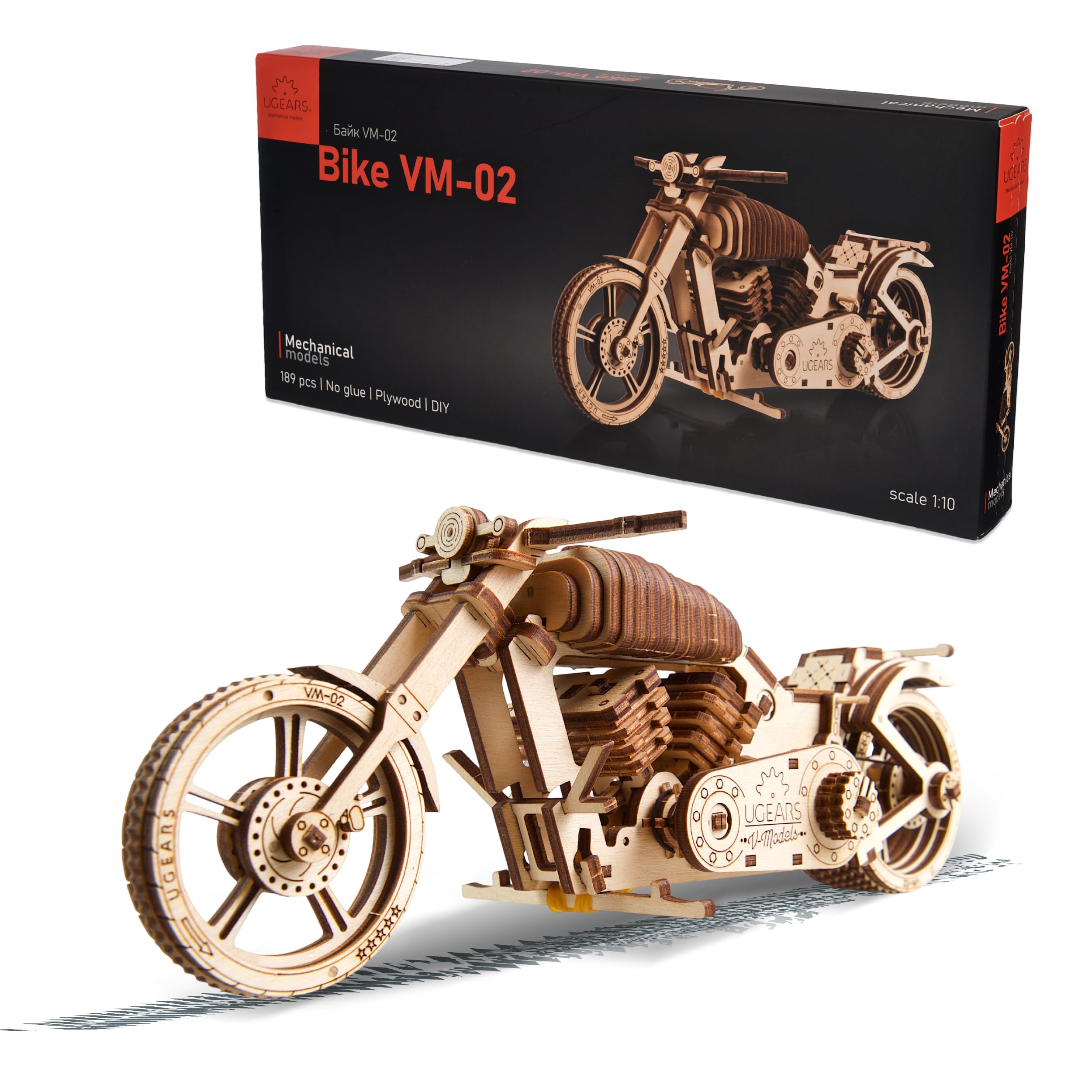 

Ugears Мотоцикл 70051 Деревянная Пазл-Конструктор Модель Без Клея и Инструментов Транспортное Средство - - Взрослый/Мужской коричневый