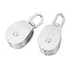 2Pcs Lifting Double Pulley Block Heavy Duty Stainless Steel Roller M50 Wire Rope Crane Hanging 400KG Loading