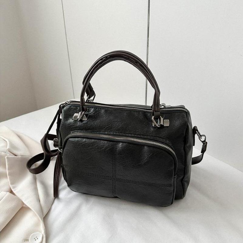 Soft leather PU vintage bag for women shoulder bag crossbody travel business tote handle large capacity brand