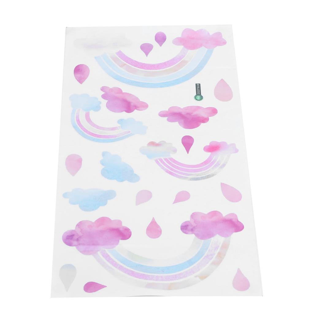 Self Adhesive Wall Sticker Cute Clouds Raindrop Pattern Decal Children"s Room Bedroom Decor