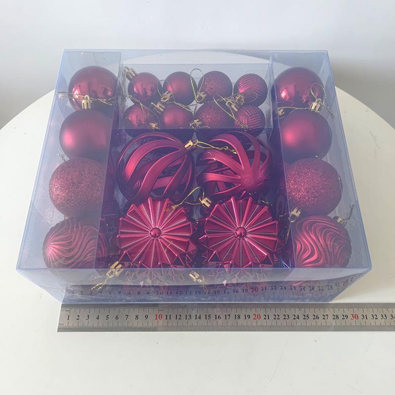 Xiyin 48-Piece Irregular Christmas Balls Set (4, 6, 8 cm) - Boxed Holiday Ornaments