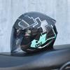 Orz-705-Retro Half Helmet Men's and Women's Four Seasons Dual Lens Electric Bicycle Helmet Pedal Universal Coverage Helmet