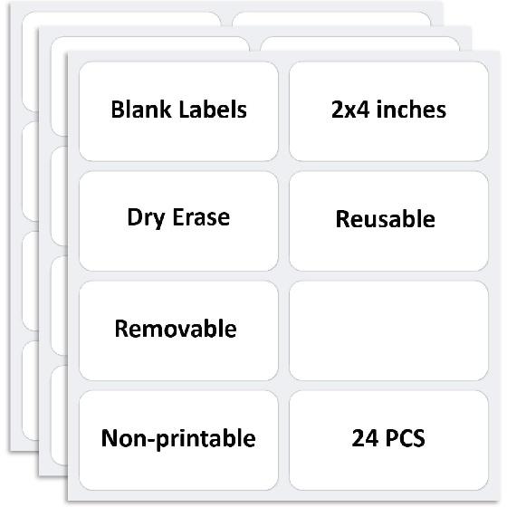 Reble Dry Erase Labels for Organizing, Storage Bin, Craft, Jars, Pantry Labels, Sticky Notes for Office School Home Gift Chioce, Removable (2x4