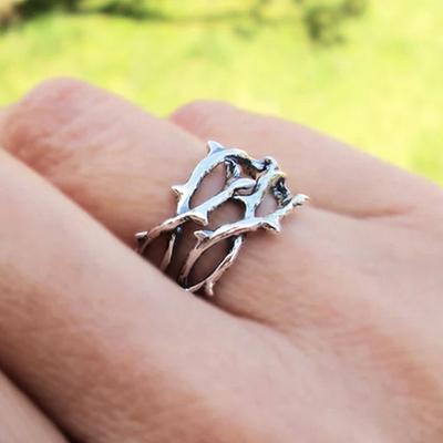 Huitan New Branch Design Women Finger Rings Daily Wear Versatile Finger Accessories Gothic Girls Rings for Party Fashion