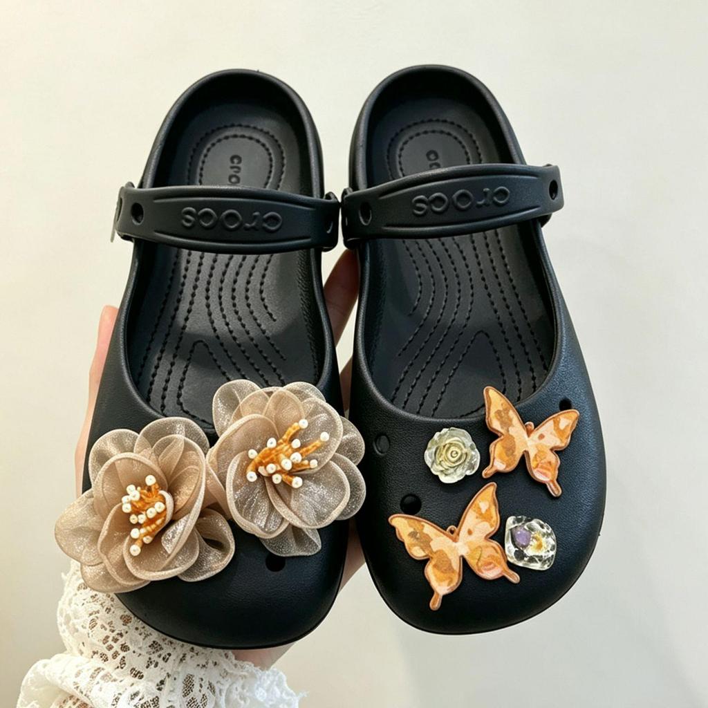 Bowknot High-End Ballet Shoe Flower Buckle - Detachable Mary Jane Accessory